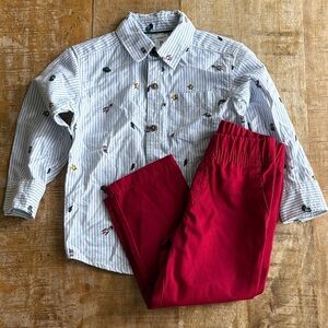 NWOT Carter's Striped Shirt and Pants Set 2t